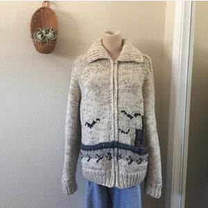 Vintage Eddie Bauer Ocean Theme Sweater Cowichan